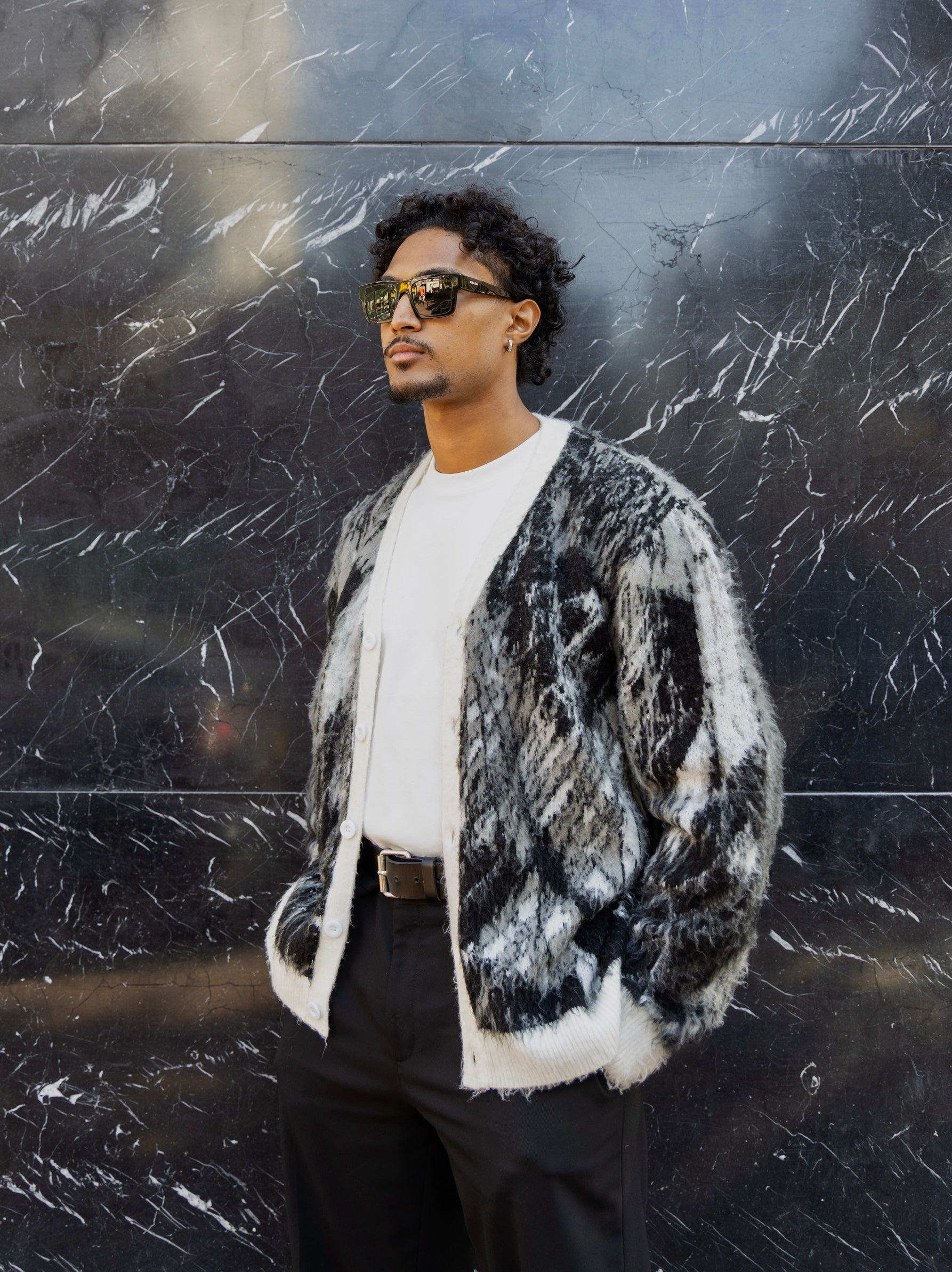 Mohair Cardigan - Striped (Short lenght)