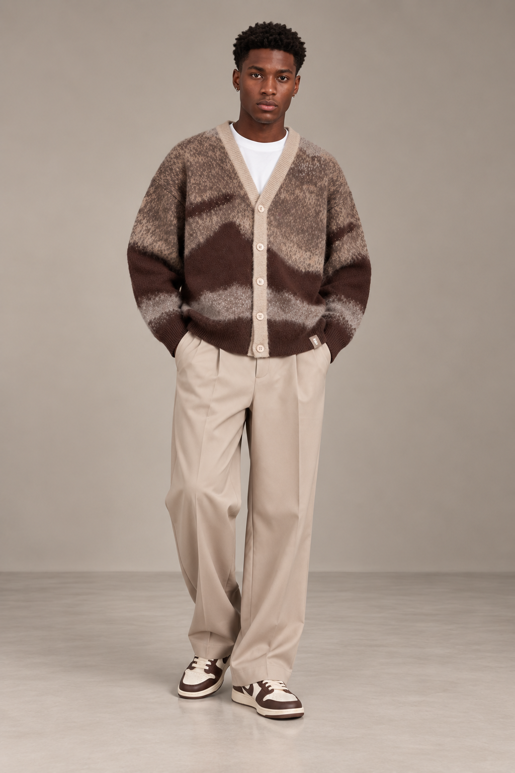 Mohair Cardigan - Brown/Beige (back in stock)