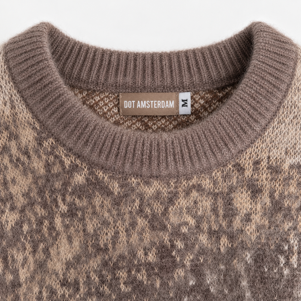 Mohair Pullover - Braun/Beige (Stückzahl verfügbar)