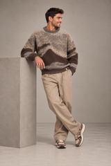 Mohair Pullover - Braun/Beige (Stückzahl verfügbar)