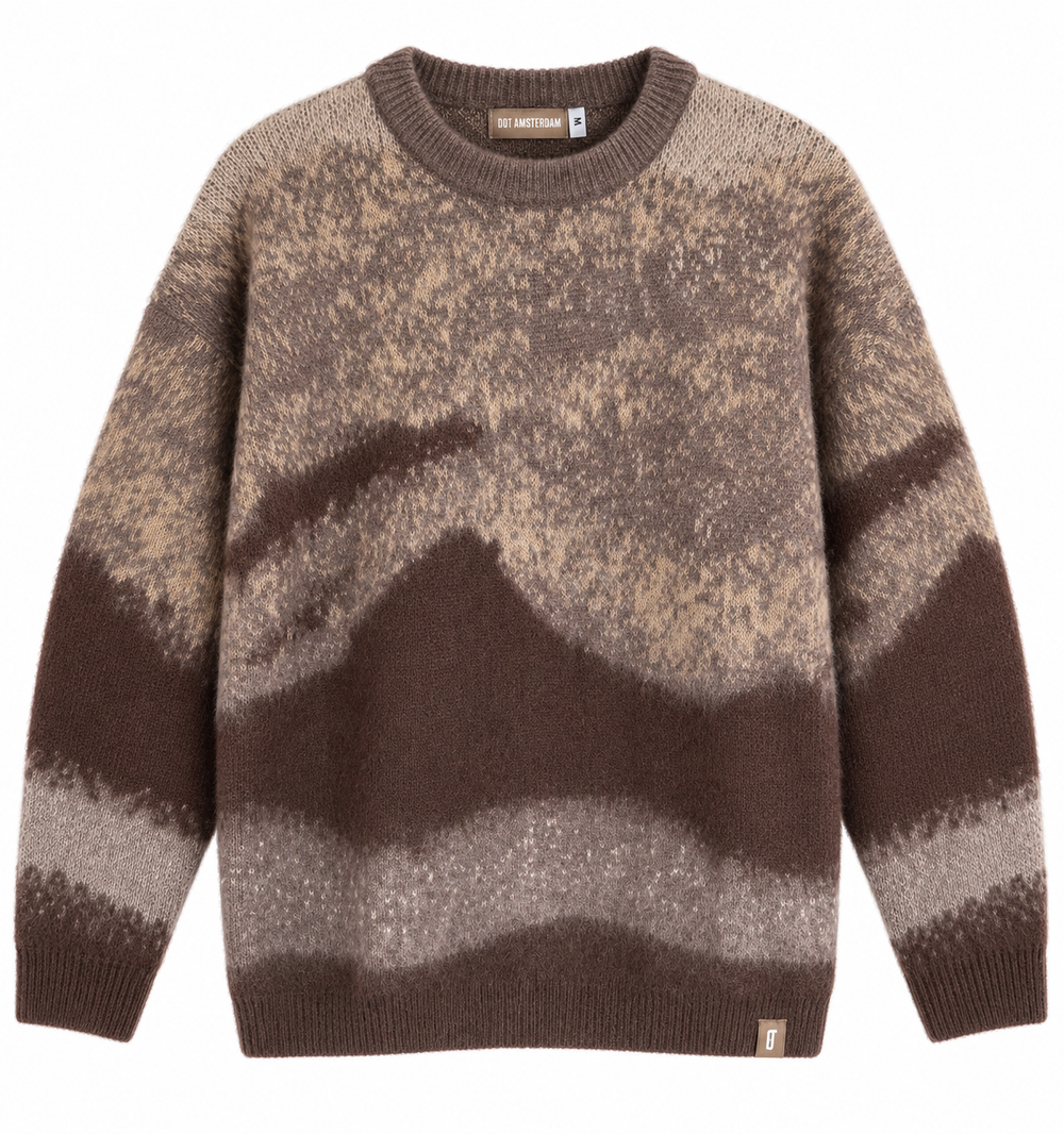 Mohair Pullover - Braun/Beige (Stückzahl verfügbar)