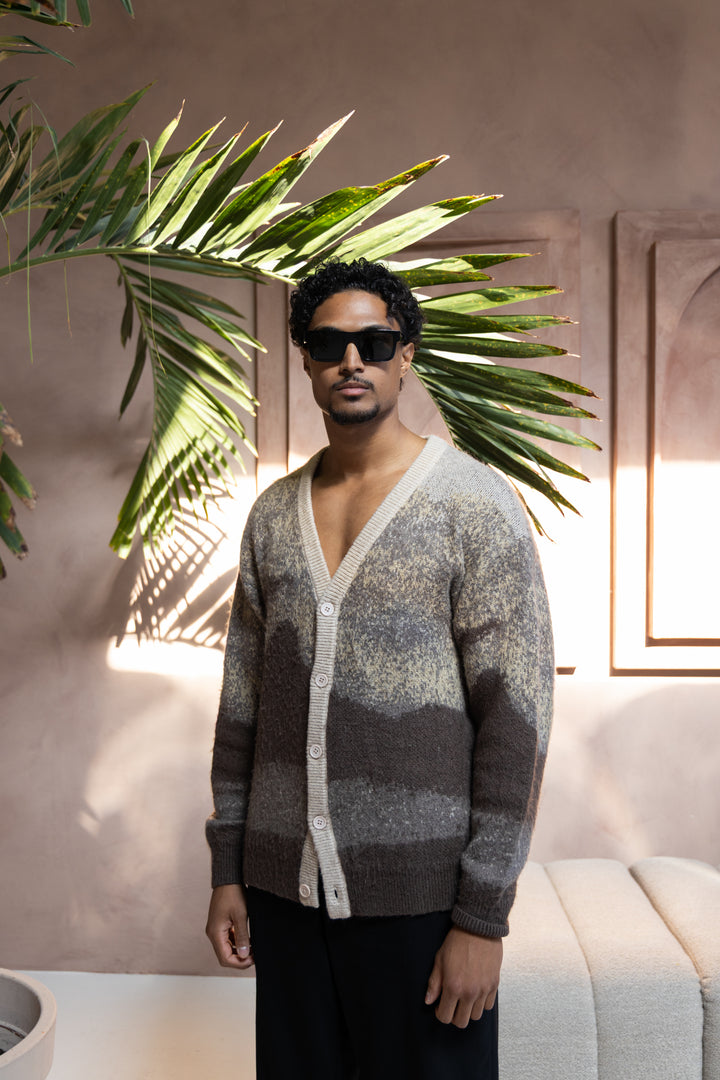 Short Mohair Cardigan - Brown
