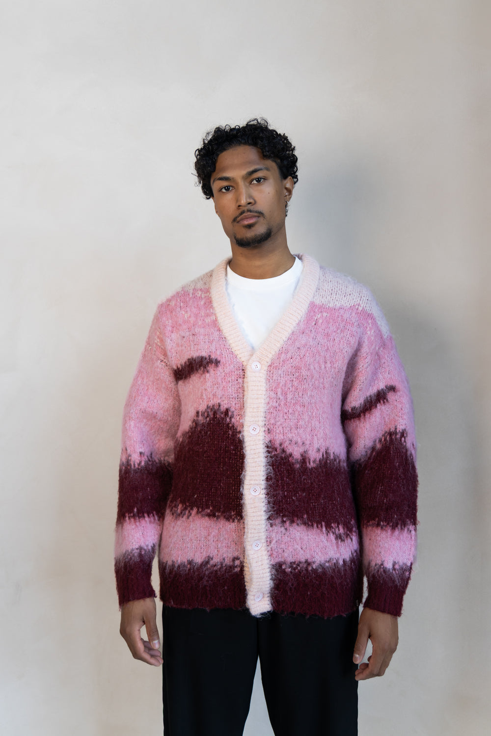 Long Mohair Cardigan - Pink