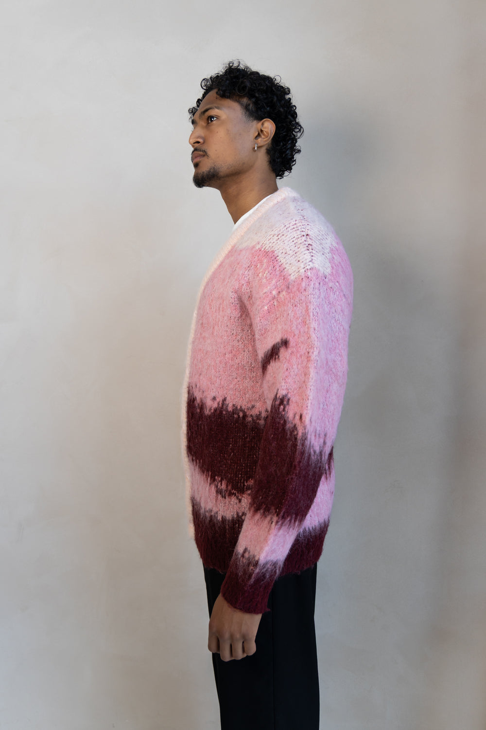Long Mohair Cardigan - Pink