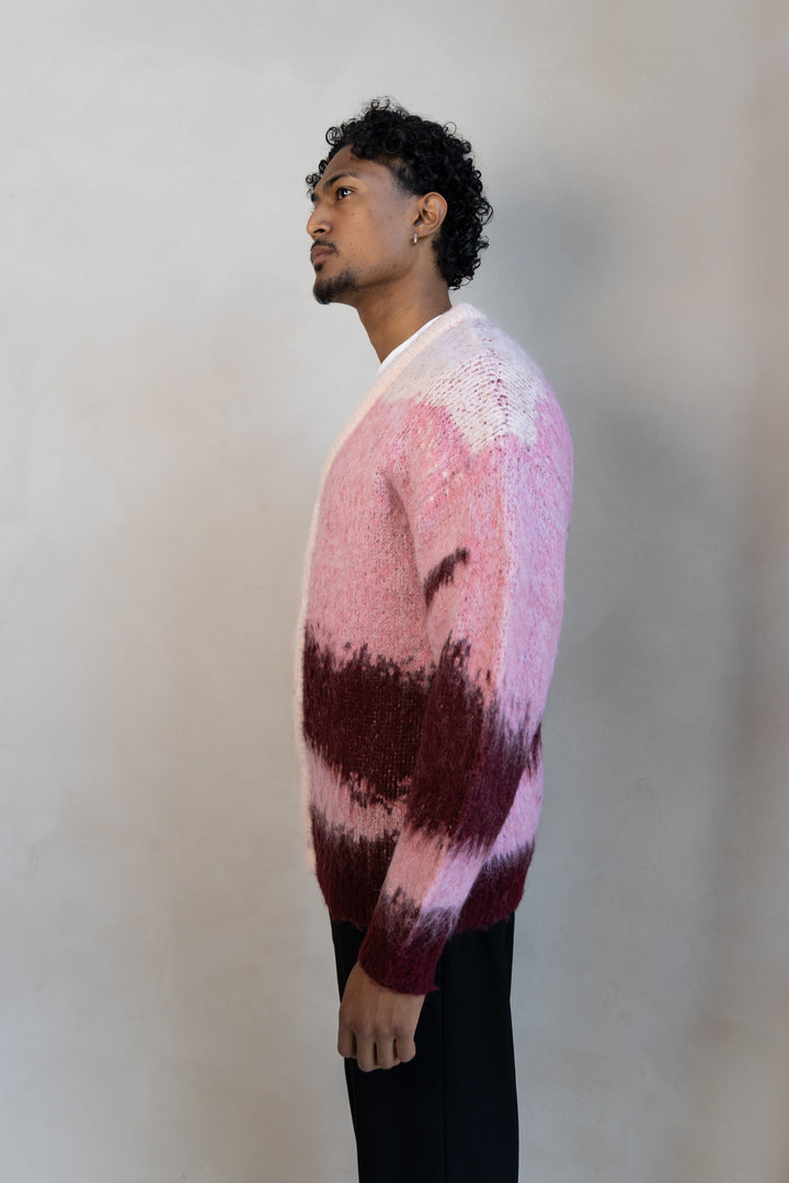 Long Mohair Cardigan - Pink